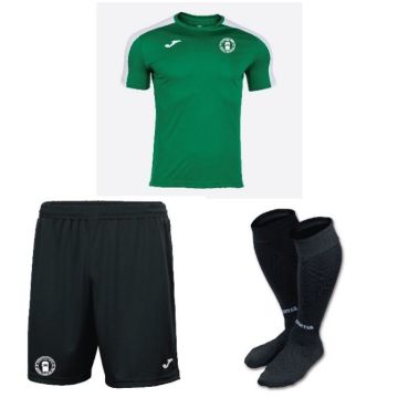 Booth Road Celtic Academy Pack 1 , T-Shirt Green/White - 101656.452, Short 100053.100, Socks 400054.100 - With Booth Road Celtic Crest on Tee & Shorts
