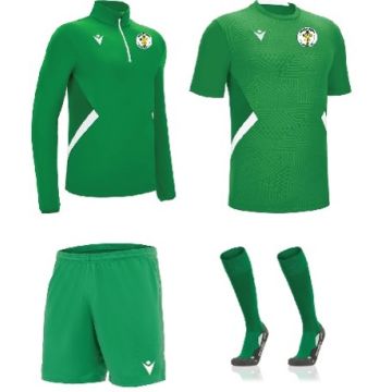 KILMORE CELTIC PLAYERS PACK - GREEN SHORTS (NO CREST) & GREEN SOCKS, GREEN QUARTER ZIP AND GREEN TEE SHIRT