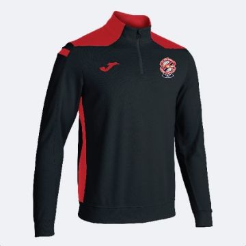 CHAMPIONSHIP VI QUARTER ZIP BLACK/RED WITH ST.COLUMBANS FC CREST (MANAGERS)