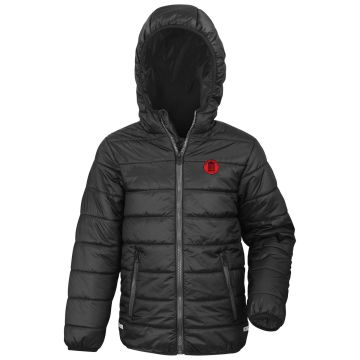 SOFT PADDED JACKET BLACK WITH RUSH ATHLETIC CREST