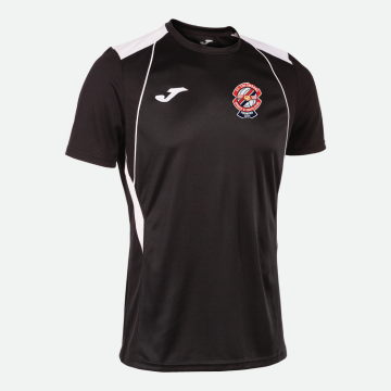 CHAMPIONSHIP VII TEE SHIRT BLACK/WHITE WITH ST.COLUMBANS FC CREST (MANAGERS)