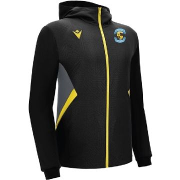 BLACK & YELLOW TIAMAT FULL ZIP HOODIE WITH BALLYMUN UTD CREST