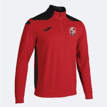 CHAMPIONSHIP VI QUARTER ZIP RED/BLACK WITH ST.COLUMBANS FC CREST (PLAYERS)