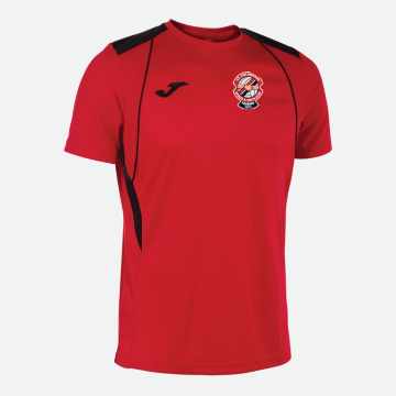 CHAMPION-VII TEE SHIRT RED/BLACK WITH ST.COLUMBANS FC CREST (PLAYERS)